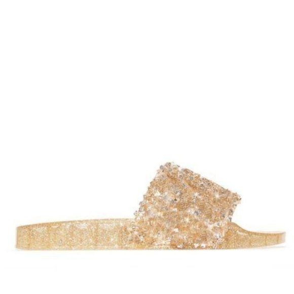 !! RESTOCKED !! Embellished Sparkle Slides – Gold - Picture 3 of 7